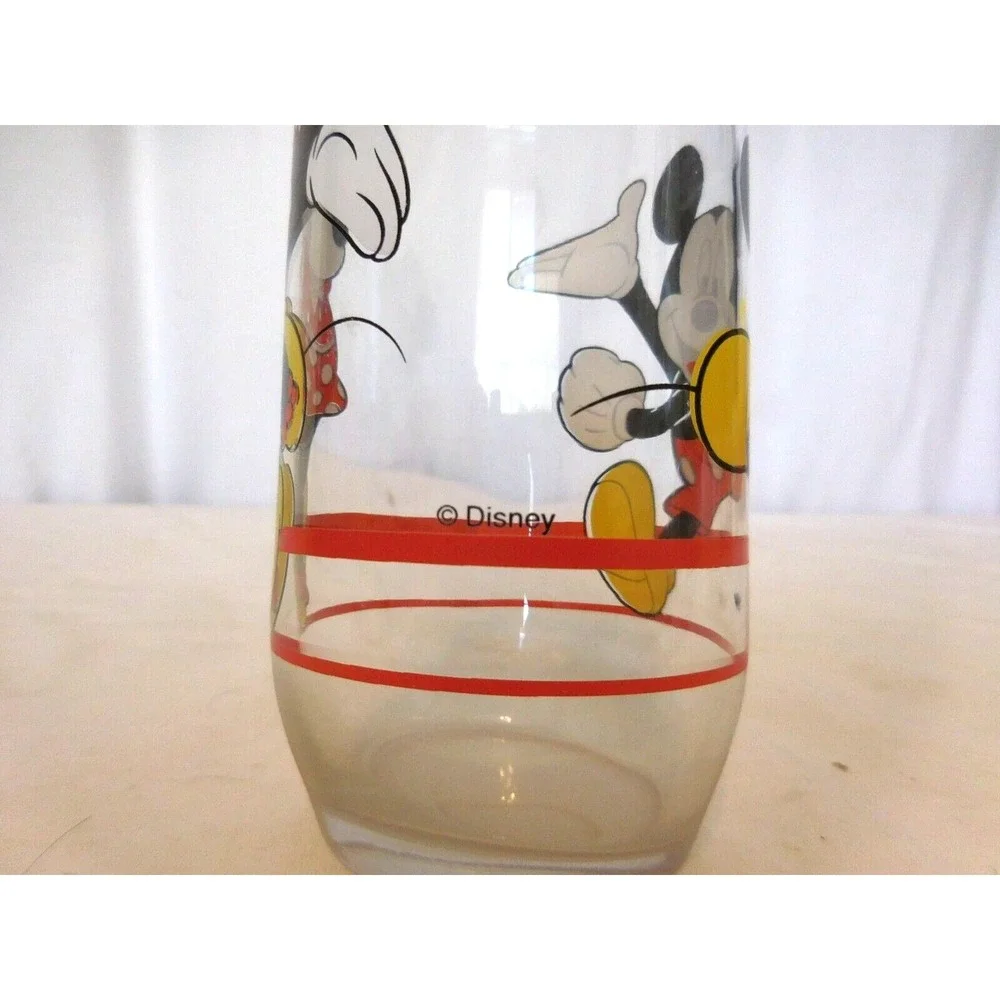 Mickey Mouse and Minnie Mouse Glass  Juice Drinking Glass‎ Vintage